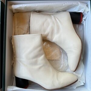 Aeyde Cream Ankle Boots Florence Napa leather